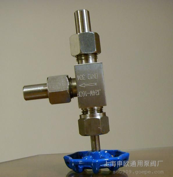J24W-160P-DN10 304不锈钢外螺纹角式针型阀