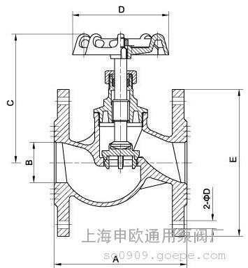 J41W-16T-DN50黄铜法兰截止阀