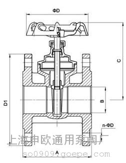 Z45W-16T-DN100黄铜法兰闸阀