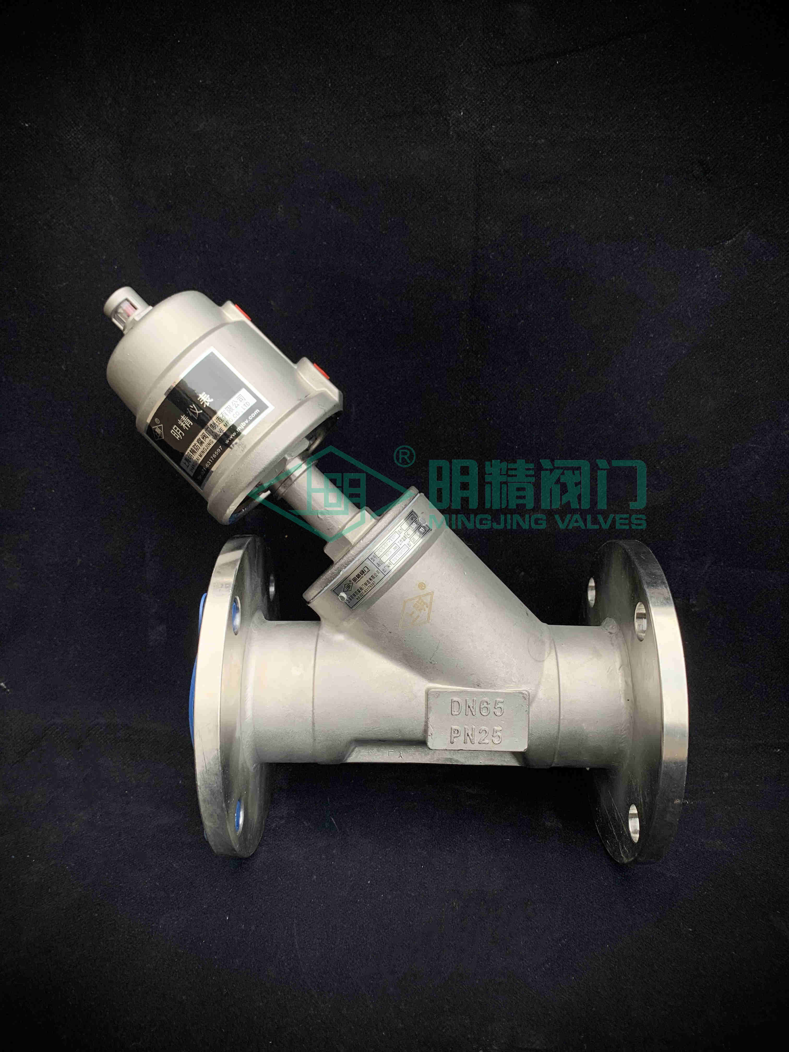 J644F耐高温 蒸汽角阀 全不锈钢气动法兰角座阀