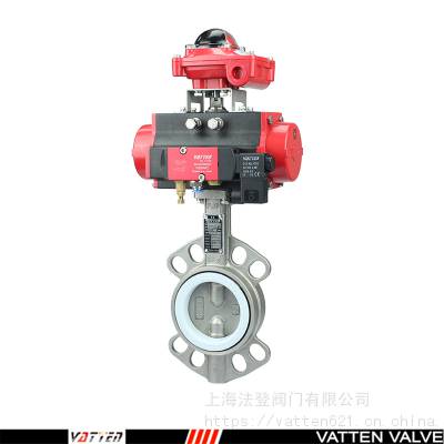 vatten不锈钢衬四氟 气动耐磨蝶阀VT1ASW11A