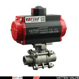 vatten三片式鍛鋼快裝氣動衛(wèi)生級球閥 VT1LDC33A