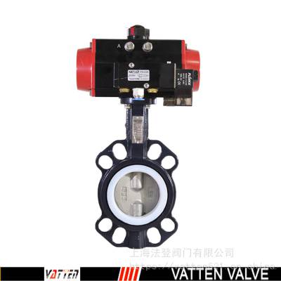 vatten气开式球铁衬四氟蝶阀 工业排污衬氟蝶阀 VT1ASW11A