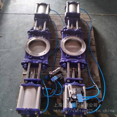 VATTEN矿用硬密封式刀型闸阀 不锈钢气动刀闸阀VTPZ673H-10P