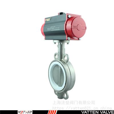 vatten气动耐磨不锈钢蝶阀 不锈钢衬胶对夹蝶阀VT1ASW11A
