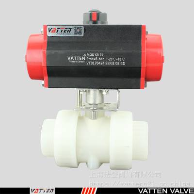 vatten进口CPVC塑料球阀 气动CPVC活接球阀 VT2BDU73G