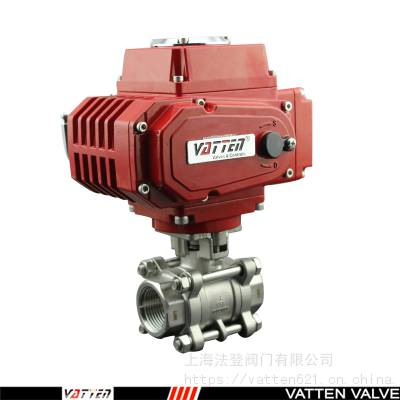 vatten三片式内螺纹电动开关切断球阀VT2CEN23A