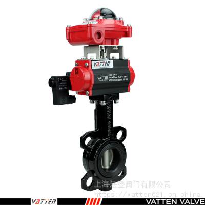 vatten气动橡胶排污蝶阀 耐酸碱介质气动蝶阀 VT1ASW11A