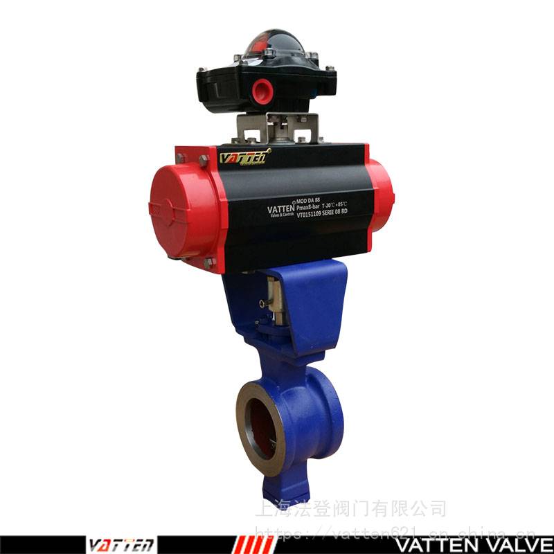 VATTEN对夹式V型剪切阀 气动带反馈V型球阀VT2IDF33A
