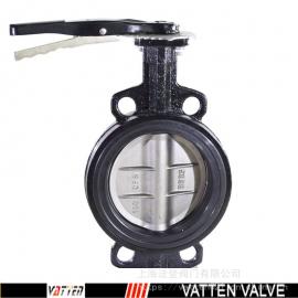 VATTEN手動控制流體對夾蝶閥 防腐蝕耐磨EPDM氟閥門VT1AW11A