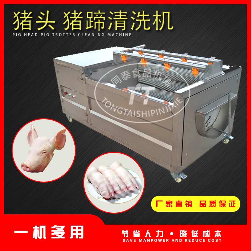 同泰毛刷式清洗机 不锈钢毛辊猪头喷淋清洗机 TQX-1200