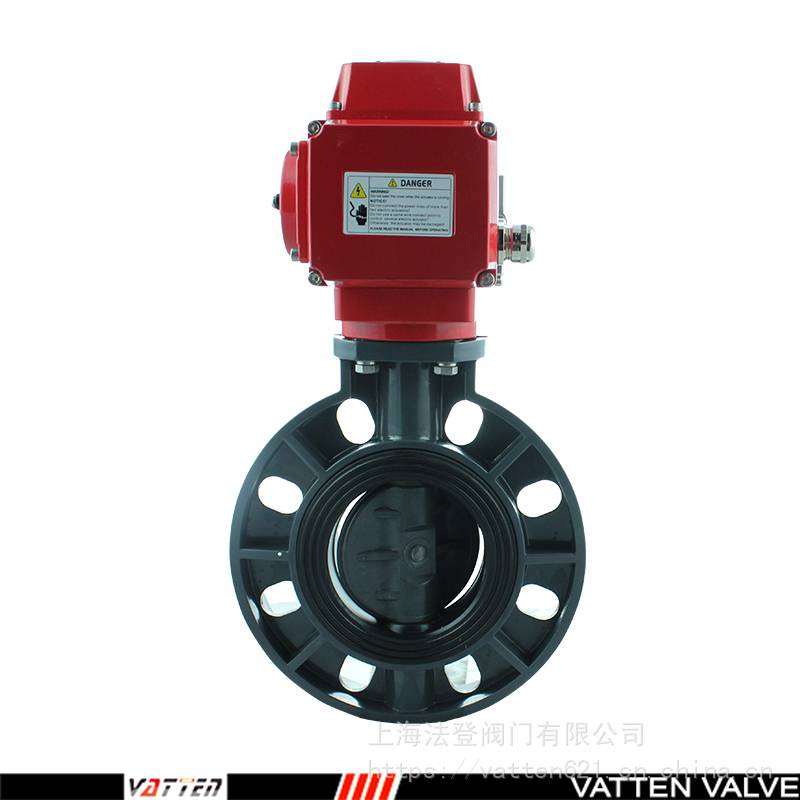 VT1AEW71G电动耐酸碱塑料蝶阀 UPVC电动开关阀VATTEN
