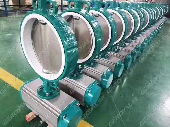 气动四氟密封蝶阀D671F