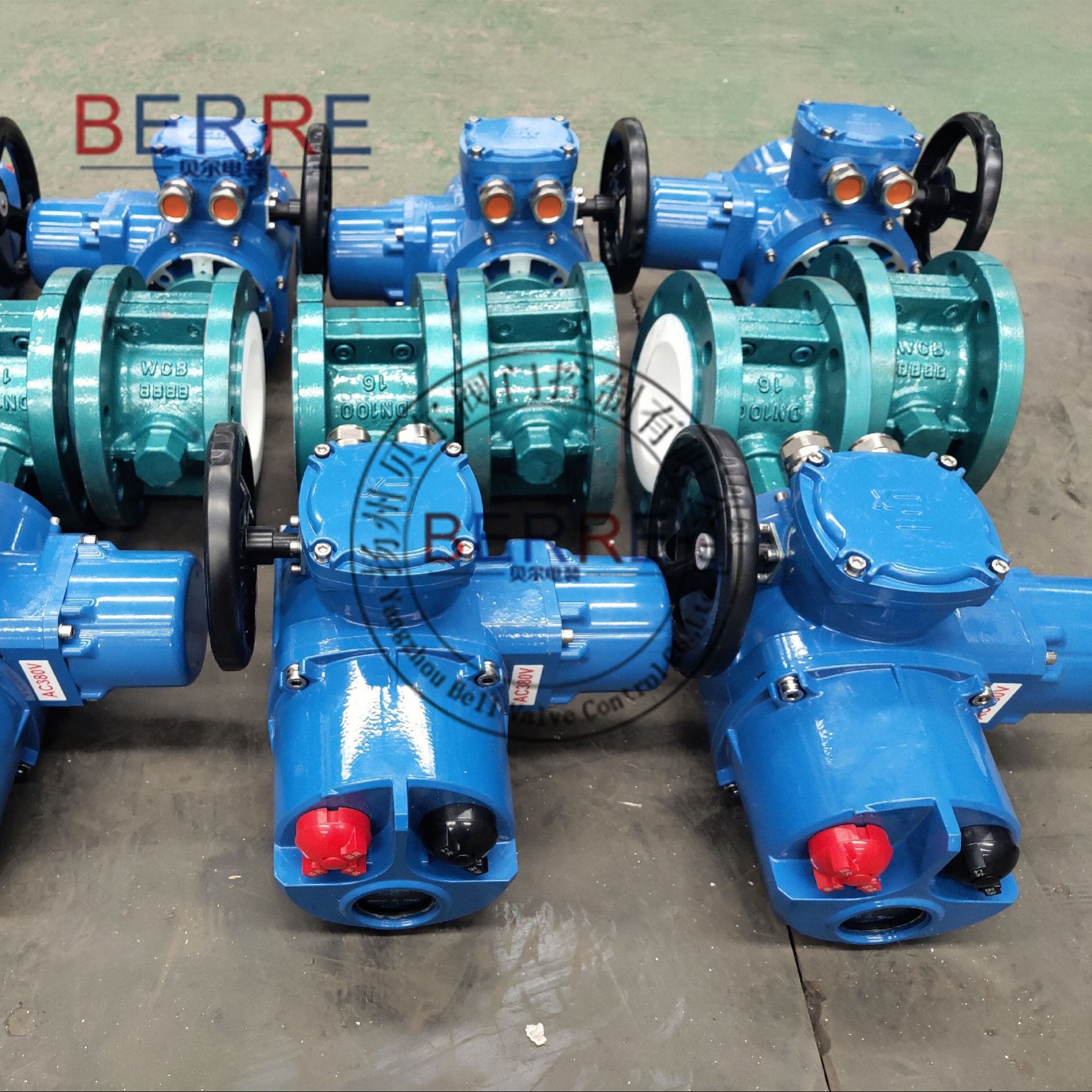 BERRED941F46-16C DN200电动法兰衬氟蝶阀