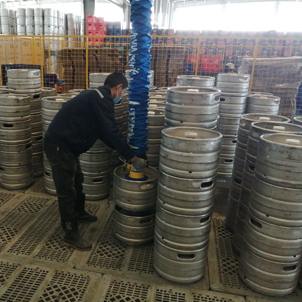 汉尔得35kg啤酒桶搬运码垛工具、气管吸吊机、真空吸盘吊具VEL120-2.5