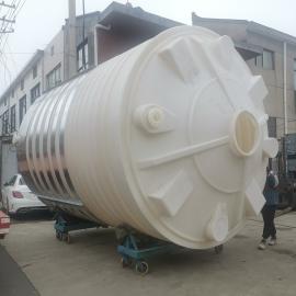 華社8000LPE圓柱水箱立式方便運輸 雨水回收罐 施肥桶攪拌機8噸