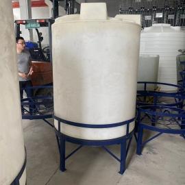 華社3000L圓形錐底加藥箱 防腐計量罐 3噸塑料加藥罐