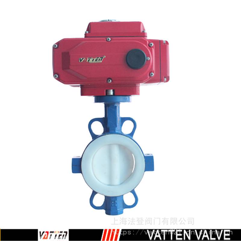 VATTEN电动全衬氟化工蝶阀 过浓硫酸电动阀VT1AEW11A