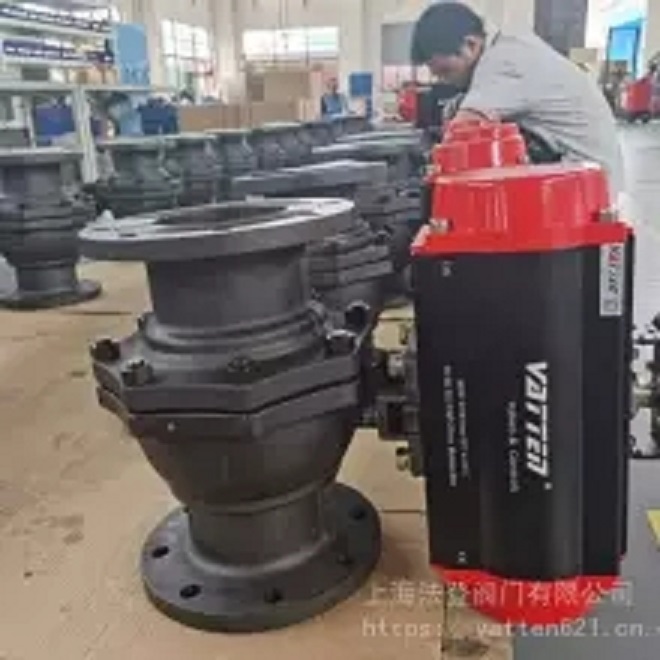 VATTEN碳钢气动切断阀 钢衬氟气动软密封球阀VT2BDF23A