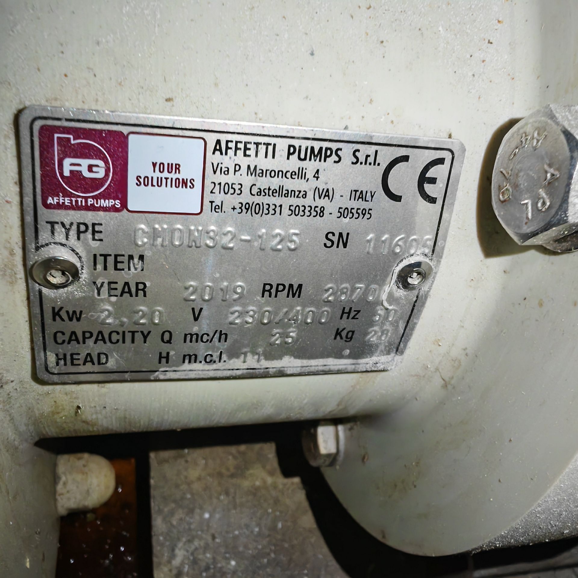 Affetti Pumps卧式机械密封离心泵CMO-N 32/125