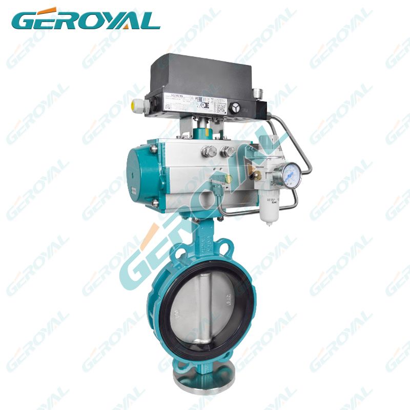 GEROYAL精欧气动切断阀气动铝合金对夹蝶阀 气动中线开关阀710M