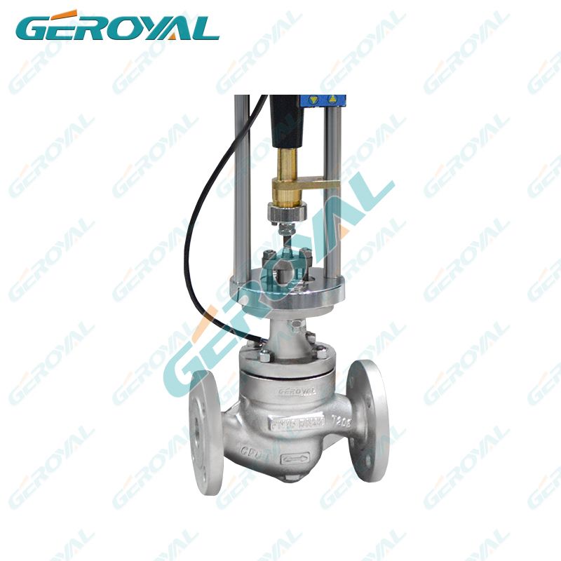 GEROYAL精欧电动温控调节阀 不锈钢法兰电动温控阀V230W