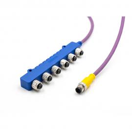 德索游艇NMEA 2000 6路T型連接器轉M12終端電阻公頭線束定制RHT-634-3405