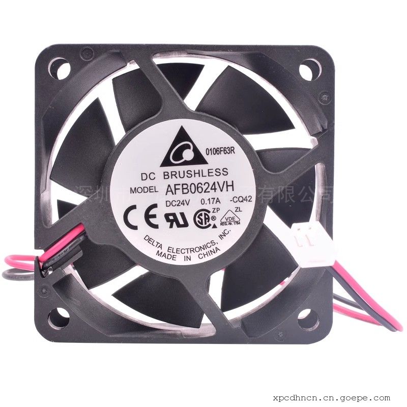 台达原装DELTA 6025/ DC 24V 0.17A 变频器 散热风扇AFB0624VH