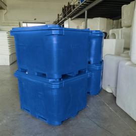 华社大容量滚塑保温箱660L渔业肉类食品冰桶异形加工餐具车