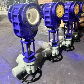 展业阀门陶瓷电动双闸板出料阀/干灰阀 干粉料输送 结构长度定做Z944TC-10C